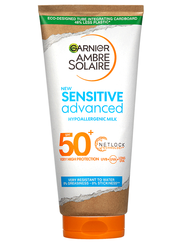 Garnier Ambre Solaire Sensitive Advanced tej, nagyon magas védelem érzékeny bőrre, SPF50+, 175ml